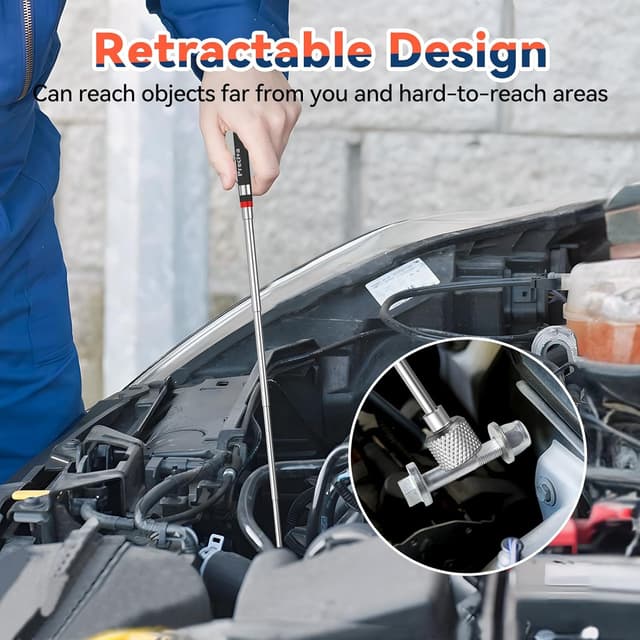 Detalle de Preciva Aimant télescopique avec upgrade magnétique 15LB, 18 à 77 cm — bâton extensible