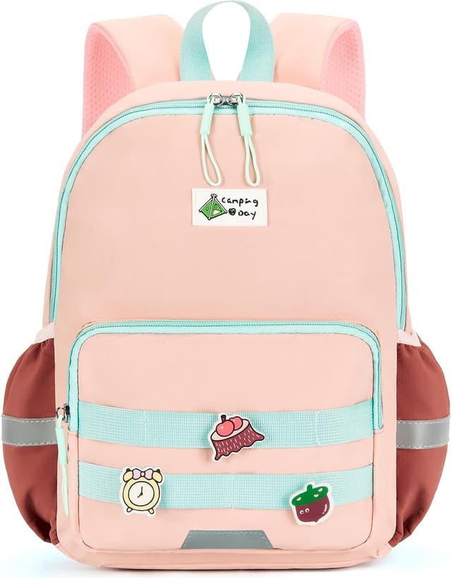 Detalle de PROTAURI sac à dos enfant maternelle 3-7 ans rose avec sangle de poitrine et bandes réfléchissantes