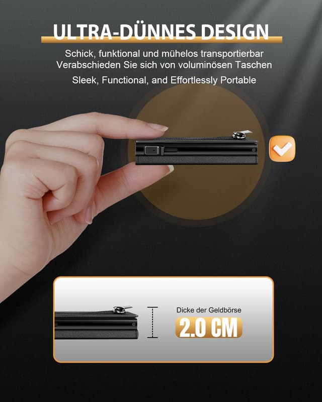 Detalle de dwnkove Kartenetui Herren RFID Schutz đź’Ľ