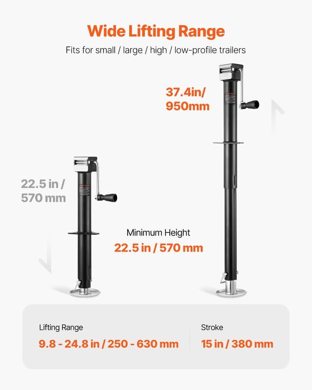 Thumbnail 4 de VEVOR 5000 lbs A-Frame Trailer Jack 15" 🛻