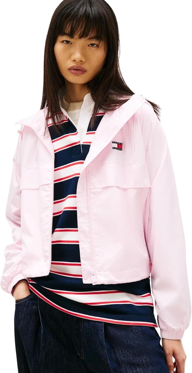 Detalle de Tommy Jeans Donna Giacca a vento Essential con cappuccio