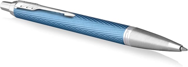 Detalle de Parker IM penna a sfera azzurro e grigio premium con punta media e ricarica inclusa (confezione regalo)