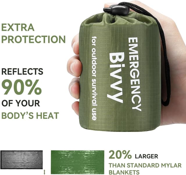 Detalle 2 de Esky Esky Couverture de Survie – sac de couchage d’urgence thermique imperméable avec boussole