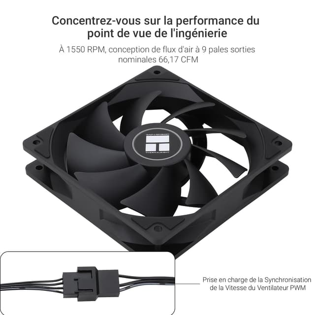 Detalle de TR TL-C12C X5 CPU Air Fan da 120mm: ventola PWM silenziosa per raffreddamento PC