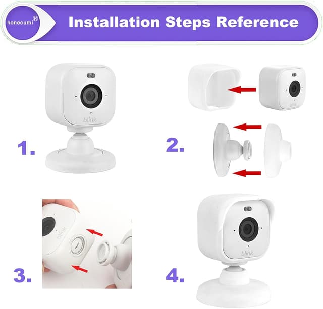 Detalle de honecumi Blink Mini 2 camera silicone skin case with sun shield (Black) — snug, weatherproof cover