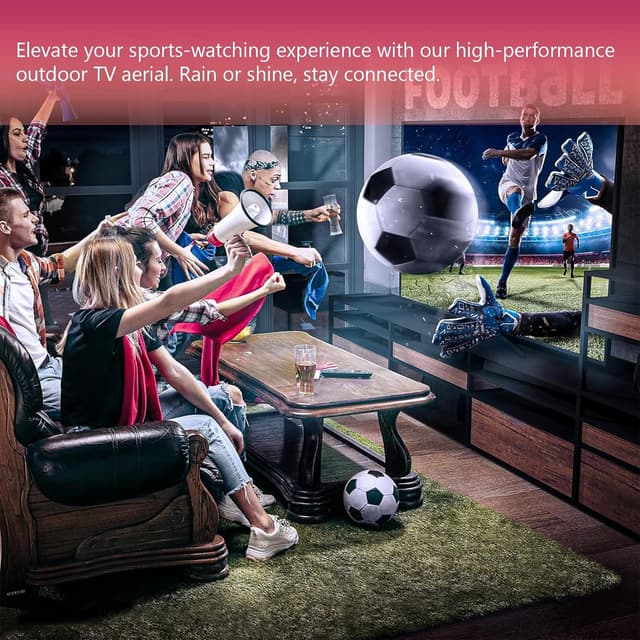 Thumbnail 6 de AtomDream Tech Outdoor TV Aerial for Freeview HD (360° reception, waterproof, 10m coax)