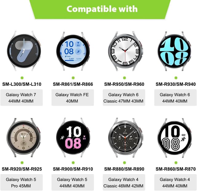 Detalle 2 de SUNDAREE Stainless Steel Strap Replacement for Samsung Galaxy Watch 7 FE / 6 / 5 / 4 and more (20mm) – Black & Silver