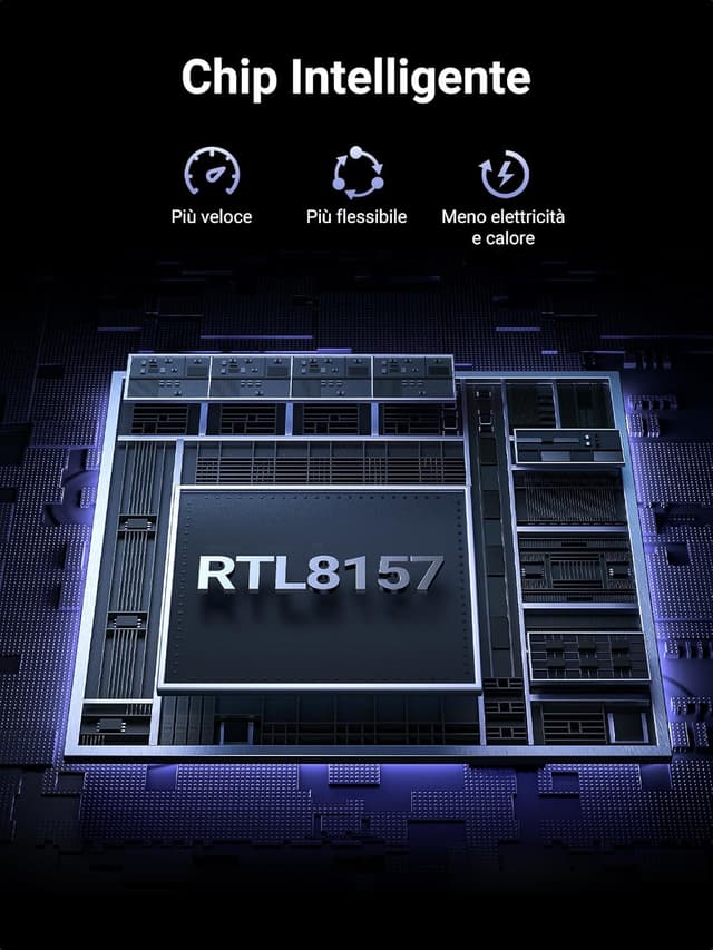 Detalle de UGREEN Adattatore USB-C Ethernet RJ45 5 Gbps con WOL, Auto MDI/MDIX e alluminio