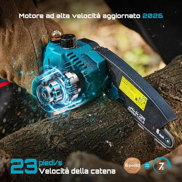 Thumbnail 3 de Seesii Mini motosega a batteria da 6 pollici