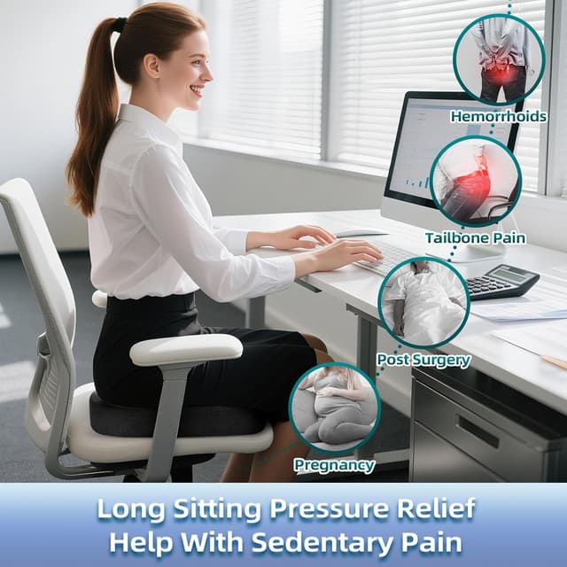 Detalle de Ecosafeter Memory Foam Seat Cushion with 3D Comfort