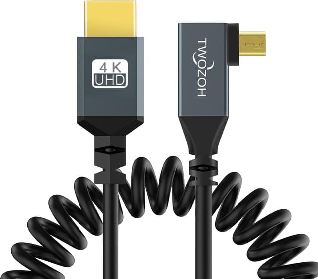 Detalle 2 de Twozoh cable micro HDMI a HDMI 90° 1,5 m