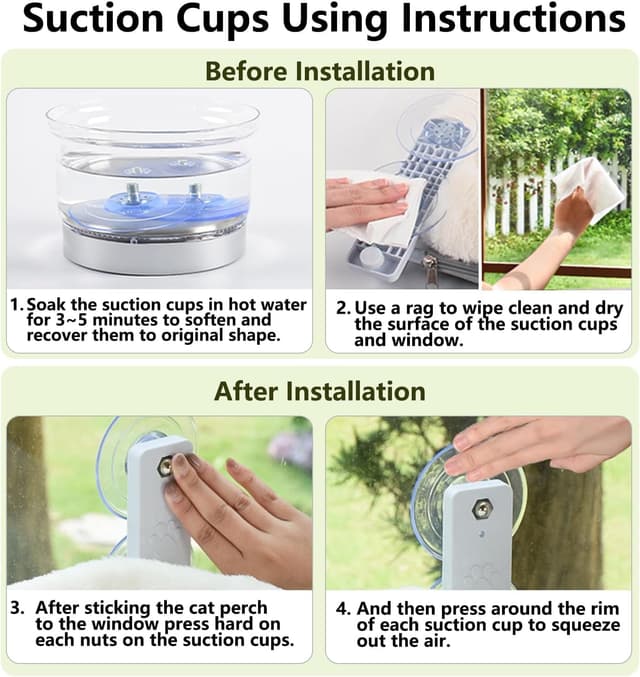 Thumbnail 2 de AMOSIJOY Cordless Cat Window Perch 30 lbs 🐱