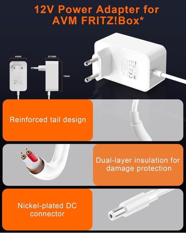 Thumbnail 5 de 12V 3A Netzteil Ladegerät 36W für AVM Fritz!Box