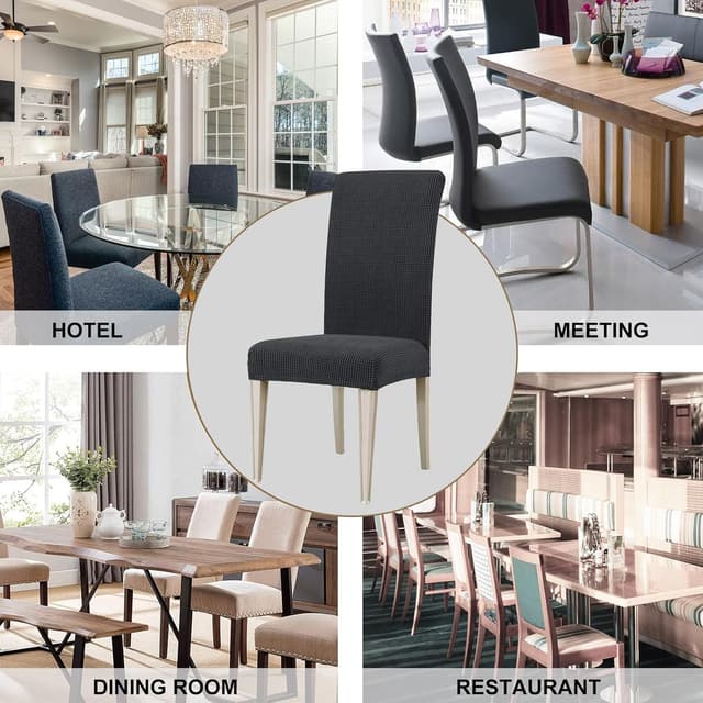 Thumbnail 6 de Ystyle housse de chaise extensible gris 6 pièces