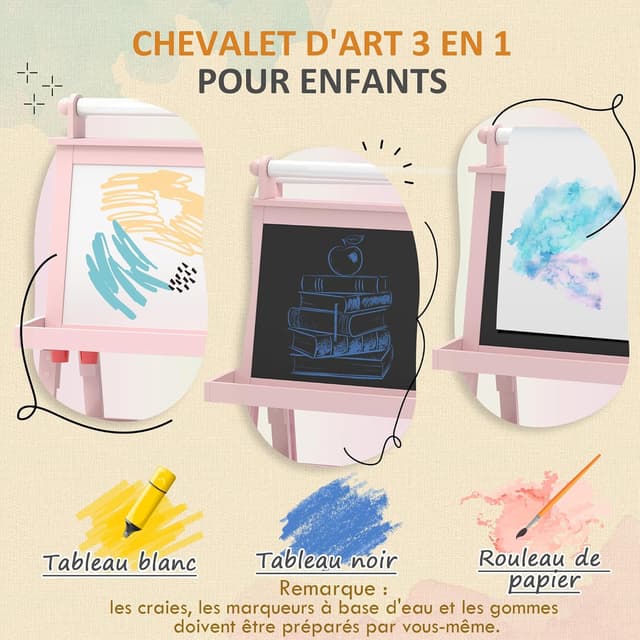 Detalle de AIYAPLAY Tableau chevalet enfant 3 en 1