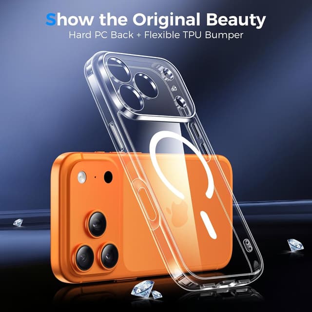 Detalle de Qasyfanc Magnetic Case for iPhone 17 Pro Max (6.9") with Privacy Screen Protectors (Clear)