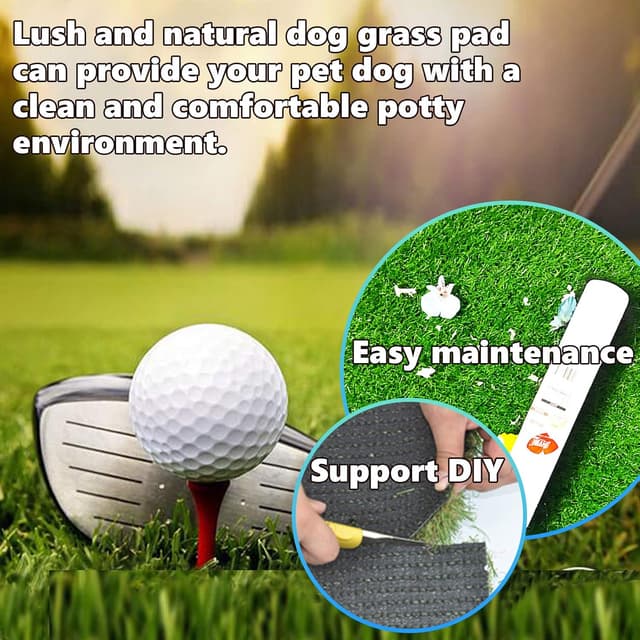 Detalle de SSRIVER 50 x 65cm artificial grass rug turf for dogs (indoor & outdoor potty training)