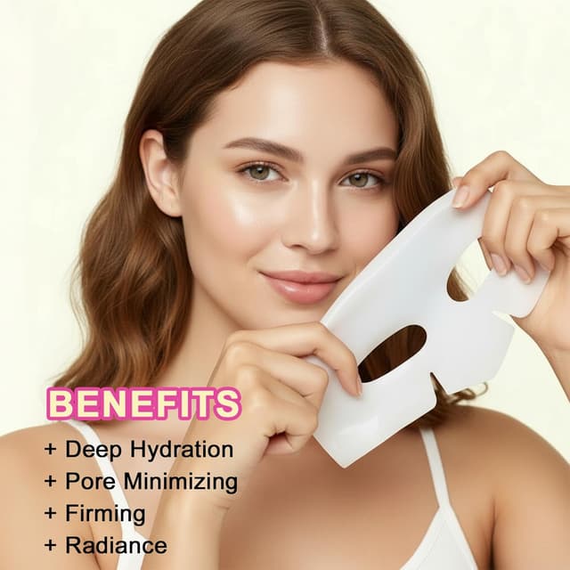 Detalle de Bio-Kollagen-Maske (5 Stück) – Tiefenfeuchtigkeitsmaske für die Nacht mit Anti-Aging-Fokus