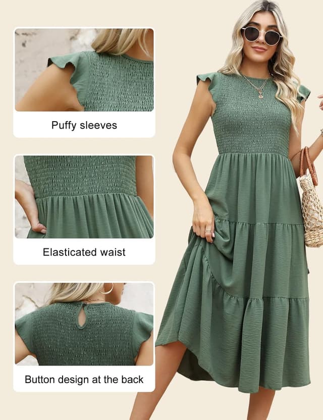 Detalle 2 de CMTOP Sommerkleid Damen Maxikleid für Sommer