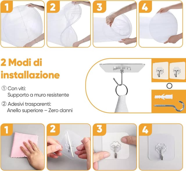 Detalle de Sekey XXL zanzariera per letto singolo e doppio con 1 ingresso, rete bianca 60x250x1200 cm