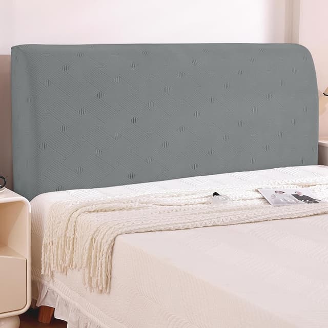 Detalle de Ystyle Copri Testiera Letto elasticizzato universale 180 cm in grigio chiaro, lavabile antipolvere