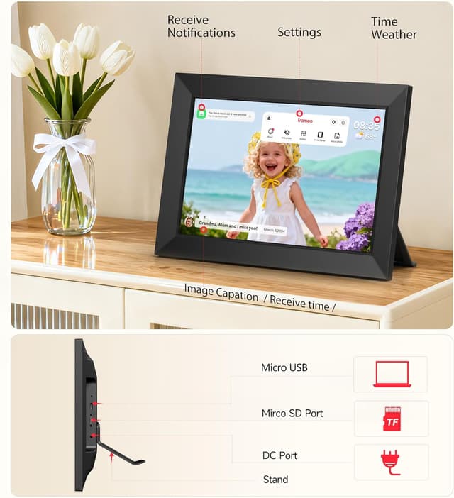 Thumbnail 5 de Frameo 10.1-inch Digital Photo Frame