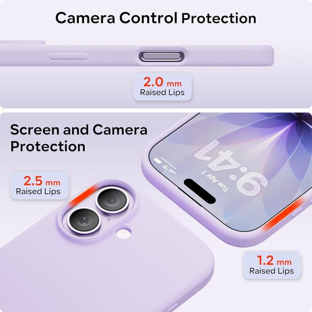 Detalle de ACRONIX Compatible iPhone 17 Case 6.3" Slim Liquid Silicone Cover (Purple)