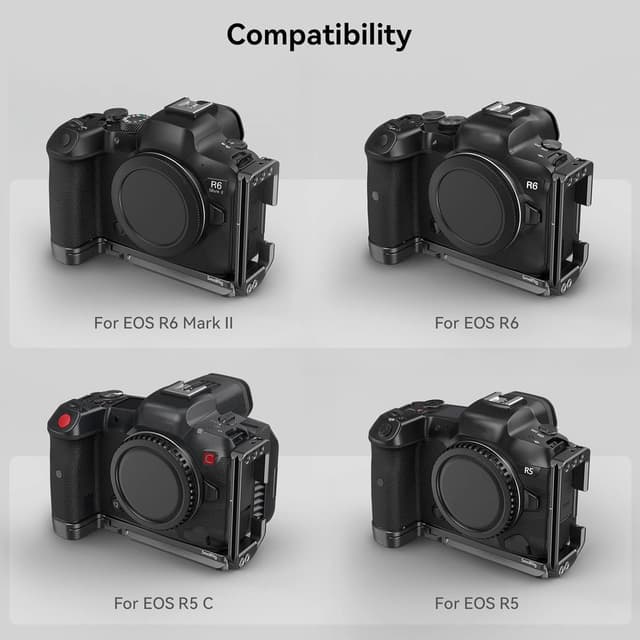 Detalle de SMALLRIG Quick Release L-Bracket 4160B für Canon R6 Mark II / R6 / R5 / R5 C – Arca-kompatible Kamera-L-Platte