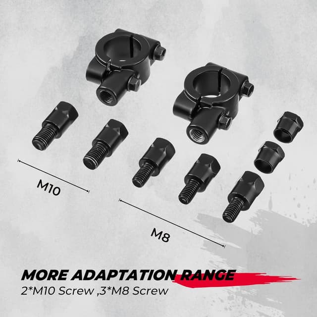 Thumbnail 6 de KEMIMOTO Motorrad Spiegel für 22-mm-Lenker – E24-zertifizierte Rückspiegel mit 8-/10-mm-Schrauben, universal