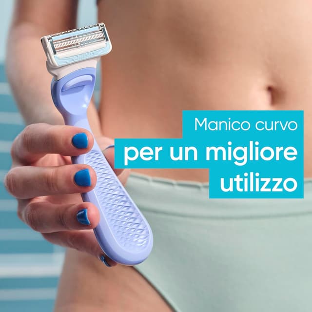 Detalle de Gillette Venus rasoio donna per zone intime con barra anti-irritazioni e 3 lamette di ricambio