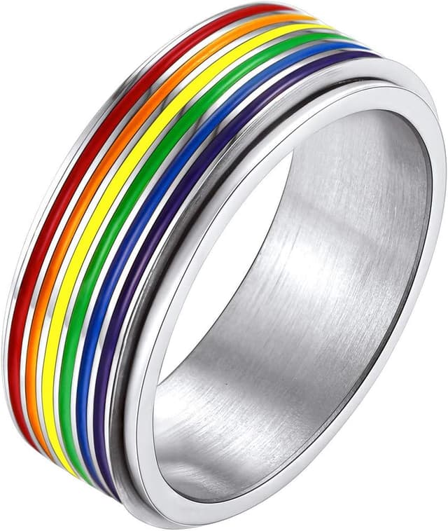 Detalle de Bandmax Bague LGBT tournante 7,8 mm