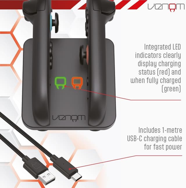 Detalle 2 de Venom Switch 2 Joy-Con Magnetic Charging Dock — dual controller charger for Nintendo Switch 2