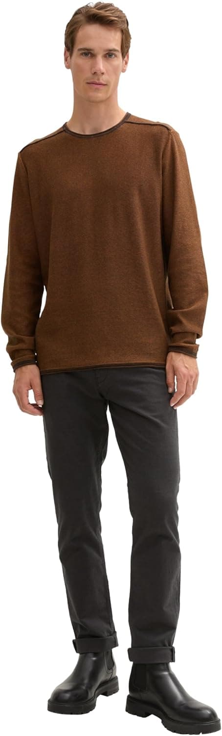 Detalle 2 de TOM TAILOR 1044478 pullover da uomo: jersey maniche lunghe comodo