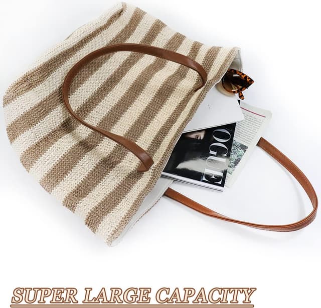 Thumbnail 3 de JFAN Stroh Strandtasche 35×12×19 cm