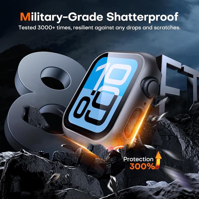 Detalle de TAURI Hard Case for Apple Watch 44mm with 9H glass