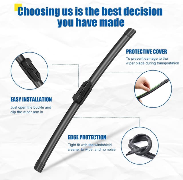 Detalle de HRSNO 24” + 17” Windshield Wipers with 13” Rear Wiper Blade Set (Pack of 3) for GMC Terrain 2010–2017