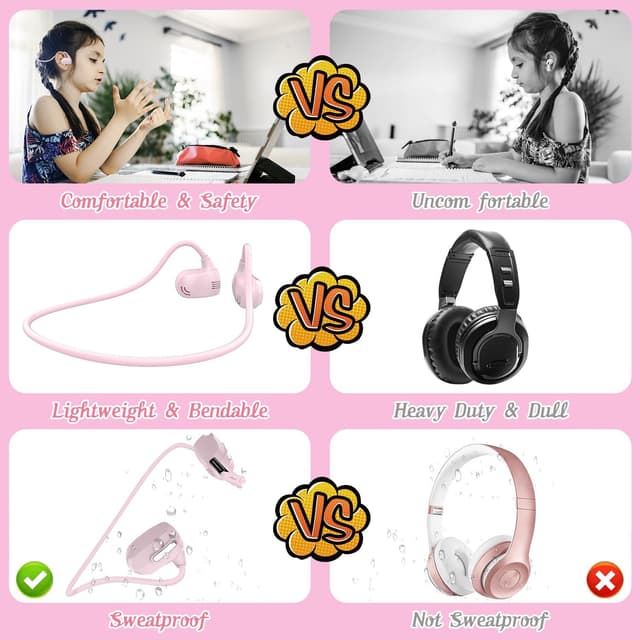 Thumbnail 6 de BANIGIPA Kids Headphones (Open-Ear Bluetooth 5.4) with Mic, 13g Ultra-Light