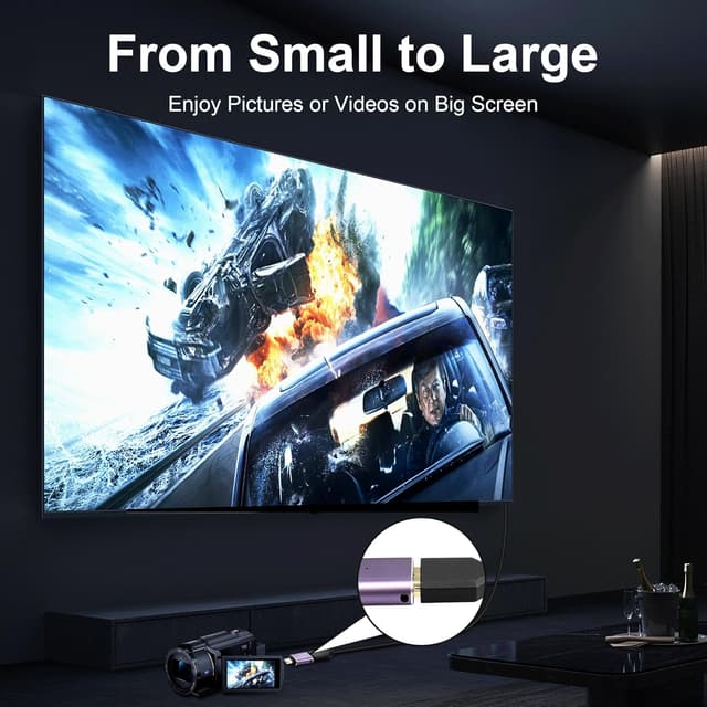 Thumbnail 4 de PNGKNYOCN 8K Mini HDMI to HDMI Adapter