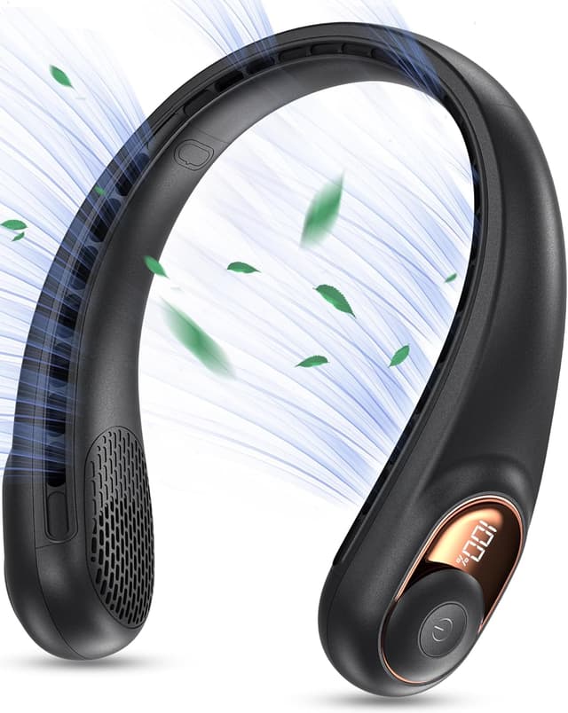 Detalle de KIDEE Kid’s Neck Fan (4000mAh) – Portable Bladeless Wearable Fan with 360° Airflow, 3 Speeds
