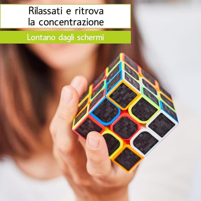 Detalle de CUBIDI Cubo Magico Speedcube 3x3 in carbonio “Tipo New York” per principianti ed esperti