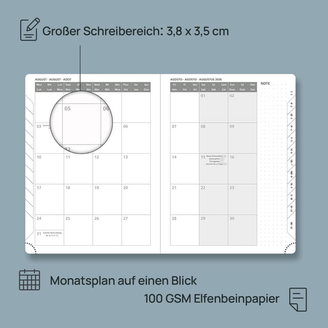 Detalle de POPRUN Kalender 2026 Wochenplaner 12 Monate