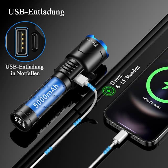 Thumbnail 3 de Voylite Taschenlampe LED Ladbar 500000 Lumen