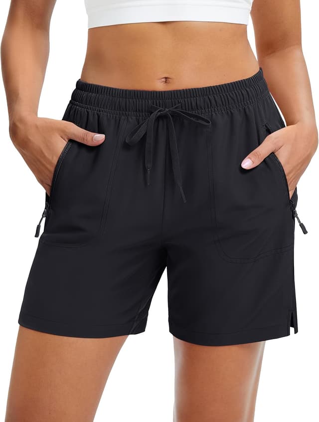 Detalle de MAGCOMSEN Women’s 5" Hiking Shorts with UPF 50+ Quick-Dry, Water-Repellent Finish, and Pockets