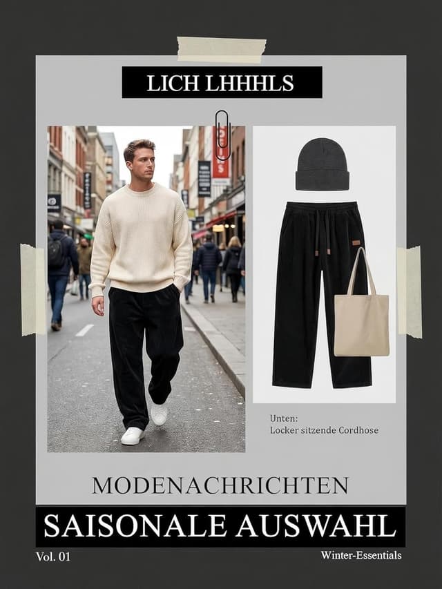 Detalle de Pantaloni baggy uomo in velluto a coste con vita elasticizzata e cordino