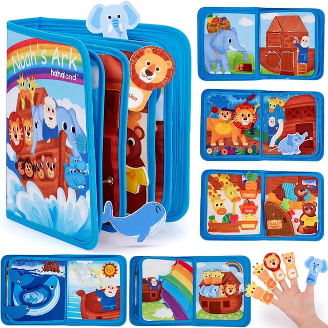Detalle de hahaland Noah’s Ark Busy Book 18 games