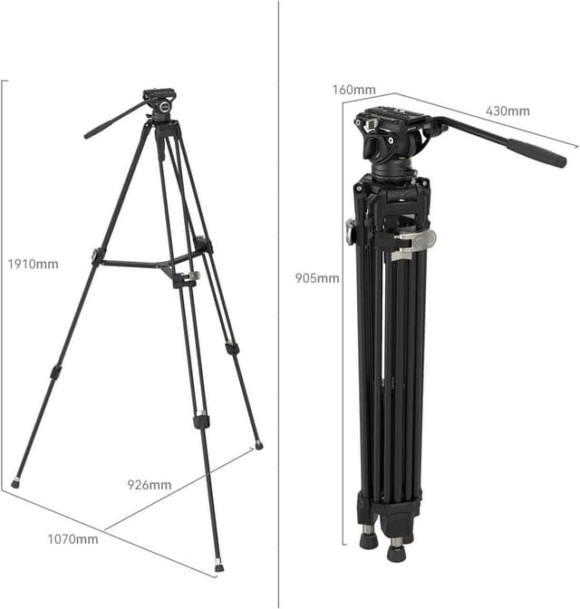 Detalle de SMALLRIG AD-80 Trépied vidéo 191 cm