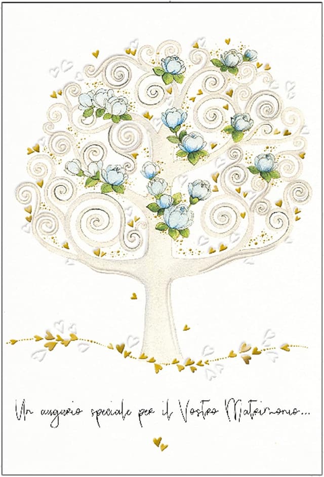 Detalle 2 de Biglietto auguri matrimonio ARKRAFT con finitura in oro 17x12 cm (con portasoldi) M12