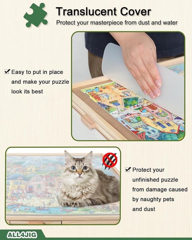 Detalle de ALL4JIG 1000-Piece Rotating Puzzle Board with 6 Drawers and Cover (22"x30")