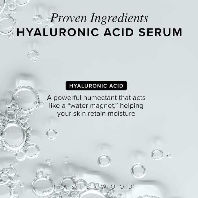 Detalle de Asterwood Hyaluronic Acid Serum for Face - Plumping & Hydrating 8 Fl Oz