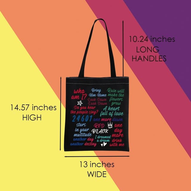 Detalle de Les Misérables tote bag – musical inspired gift tote for everyday essentials